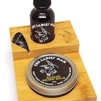 Badass Beard Care The Loaded Compact Caddy - Includes Guitar Pick, 1oz of Beard Oil, 2oz of Beard Balm or Wax of Your Choice - Natural Ingredients,...