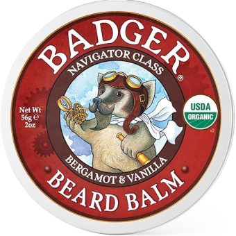 Badger Organic Beard Balm - Leave-In Conditioner, Styling & Moisturizing Treatment for Facial Hair & Mustache, 2 oz