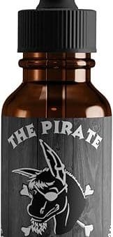 Badass Beard Care Oil For Men - The Pirate Scent, 1 oz - All Natural Ingredients, Keeps Beard and Mustache Full, Soft and Healthy