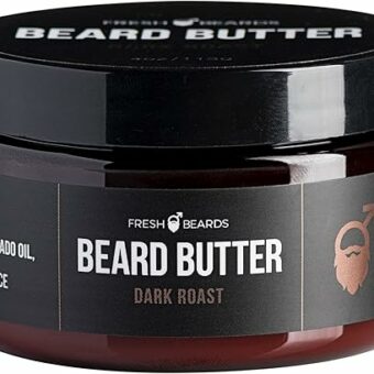 Dark Roast Beard Butter - Fresh Brew Coffee Bean and Sweet Cream Fragrance - Scented Mens Beard and Mustache Conditioner - Soothing Anti-Itch...