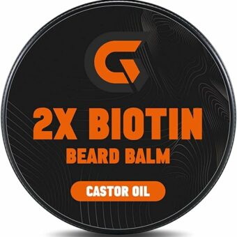 2X Biotin Beard Balm - Vegan Leave In Conditioner & Butter - Pure Natural Mustache Softener Wax with Castor Oil, Facial Hair Thickener,...