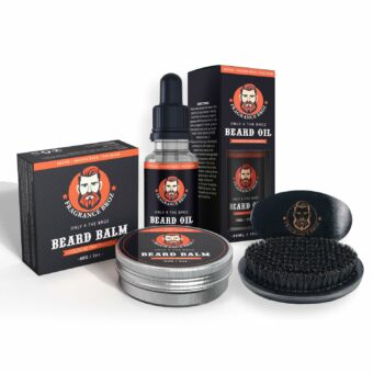 Beard Care Essentials for Men - Softens and Soothes with Conditioner, Organic Oil, Balm and Premium Comb (Cologne Scented)