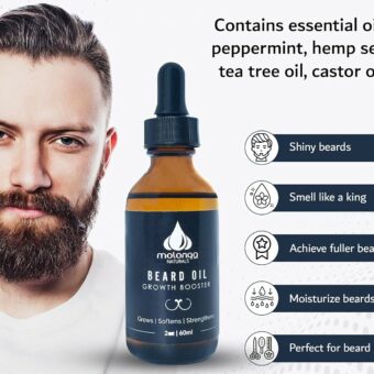 Beard Oil for Men | with Peppermint, Tea Tree, Castor & Jojoba Oil | Beard Moisturizer & Softener | Beard Conditioner & Oil | Natural Men’s Beard Care (2 fl oz)