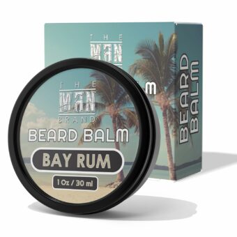 Bay Rum Beard Balm with Shea Butter and Beeswax - 1 oz Leave-in Conditioner and Styling Balm for Men